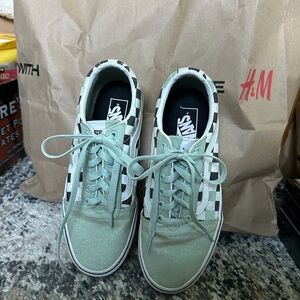 Vans Mint Green Checkered Women's Sneakers